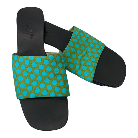 Vintage Kate Spade New York Women's Green Polka Dots Casual Sandals Size 6 - Picture 1 of 10
